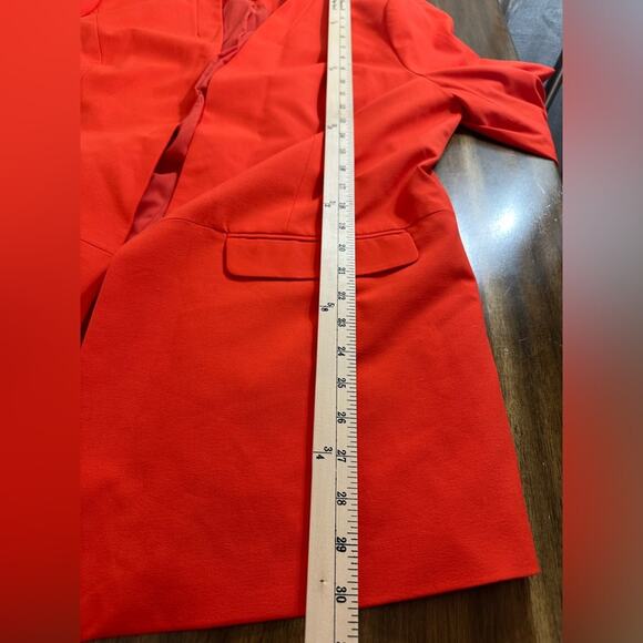 Halogen Nordstrom Size 1X Open Front Collarless Blazer Jacket Coral Red NWOT - Picture 4 of 6